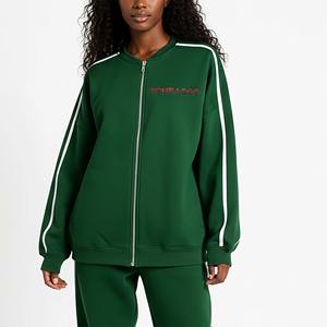 Sweat-shirts et hoodies oversize imprimés pour femmes, style streetwear hiver, en mélange polyester/coton, avec strass, tailles personnalisées, vente en gros à prix abordable - Product Image 1