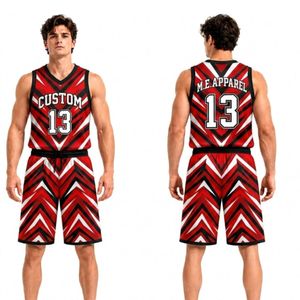 Maillots de basket-ball pour hommes, design classique à rayures bleu marine, respirants, résistants aux déchirures, uniformes de sublimation - Product Image 2