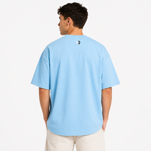 T-shirt homme surdimensionné à coupe décontractée, matière respirante, manches courtes et col rond classique, conçu pour un look streetwear décontracté. - Product Image 3
