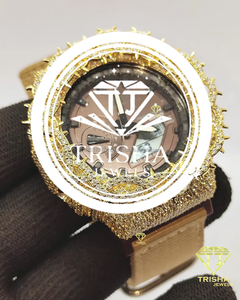 Spiked Moissanite <b>Diamond</b> <b>Watch</b> for Men 925 Sterling Silver Iced Out Hip Hop Designer Wristwatch Custom Jewelry Timepiece - Product Image 5