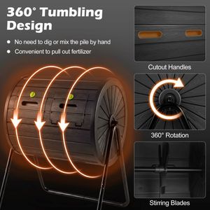 Compostador Giratorio de 360 Grados con Aspas Agitadoras y Aireador para Compostaje en Jardín - Product Image 5