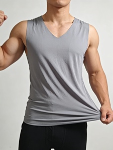 Men Regular Wear Tank Tops / Solid Pattern Breathable 100% Cotton <b>Light</b> Weight Customized Latest Hot Selling Men tank Top - Product Image 5