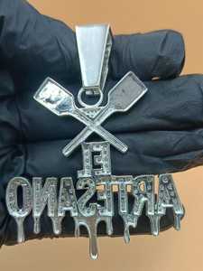 Pendentif personnalisé avec lettres, serti de moissanite VVS, en argent sterling 925, style hip hop pour homme - Product Image 5