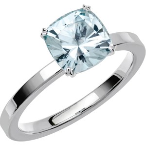 Anillo de compromiso y boda de lujo con topacio azul talla cojín, plata de ley 925 chapada en oro blanco, regalo de aniversario nupcial para mujer - Product Image 1
