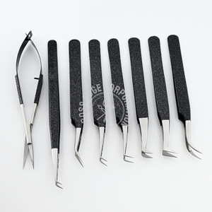 แหนบปลายขนตาแบบปรับแต่งได้90ปลายต่อขนตาแหนบลดความเอียงแบบโค้งของดวงจันทร์พร้อมปลายเงิน90องศาสำหรับขนตา - Product Image 1