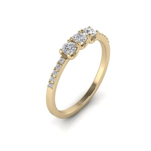 แหวนเพชรทองคำขาว 14K น้ำหนัก 1.00 กะรัต ทรงกลมเจียระไนแบบบริลเลียนท์ ความสะอาดระดับ VS1 สี F แหวนหมั้นแบบคลาสสิก เพชรเพาะเลี้ยงในห้องปฏิบัติการ - Product Image 2