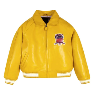 Veste en cuir AVIREX pour homme. C'est une veste en cuir iconique Avirex bleue. C'est une veste en cuir iconique Avirex bleue. - Product Image 2