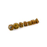 Dés en pierre de haute qualité, cristal de jaspe jaune, pierres précieuses naturelles pour la guérison par le reiki, ensemble de dés gravés sur mesure, cristal viking.