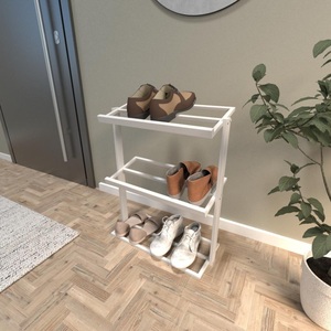 Space Smart Shoe <b>Rack</b> Three Tier Open Organizer Compact Storage Design Strong Stable Frame Easy Assembly chic Entryway Solution - Product Image 3