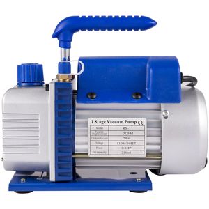 Pompa per vuoto monostadio da 1/4 HP 3CFM per sistemi HVAC, kit di parti per climatizzazione, manometro AC con rubinetto per bombole R134, compatibile con R12, R22, R410a A/C - Product Image 3