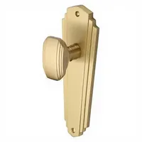 Poignée de porte octogonale élégante en laiton avec plaque de fixation, finition dorée, pour quincaillerie de mobilier de design (poignée de passage/privé)