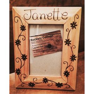Wholesale Handmade Natural Wood Picture <b>Frame</b> Custom Engraved <b>Name</b> Floral Pyrography Wooden Photo <b>Frame</b> Personalised Gift - Product Image 1