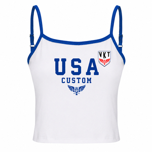 Camisola personalizada para mujer de EE. UU., top informal ajustado de verano con tirantes finos - Product Image 2