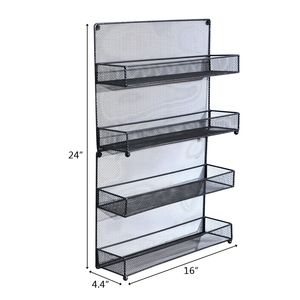 Portaspezie a 4 livelli in rete di bronzo da parete per organizzazione e stoccaggio in cucina - Product Image 6