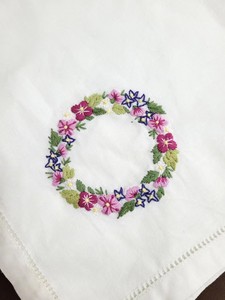 Custom Wholesale Handmade <b>Square</b> Embroidered Cotton Hemstitch Napkin Full Sizes Machine Washable Durable Airplane Home Wedding - Product Image 3