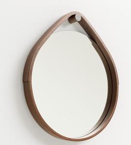 Miroir mural élégant en bois avec cadre sculpté, ton brun riche, parfait pour la décoration de salle à manger ou de hall d'entrée - Product Image 2