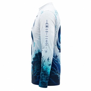 Camisa de Pesca Casual de Manga Larga para Hombre, Estampado de Marlin, Impresión Digital, UPF 50, Anti-UV, Secado Rápido, Poliéster, Ropa para Exteriores - Product Image 5