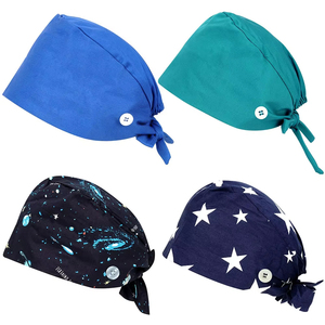 Unisex Custom Nurse Hats Adjustable Doctor Working Nurse <b>Scrub</b> <b>Caps</b> Hospital Cotton Print <b>Cap</b> With Button - Product Image 6