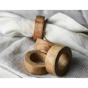 Handcrafted Modern Flared Wooden Eco-Friendly Geometric Napkin <b>Rings</b> Traditional Dining Events Party Occasions - Product Image 5