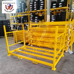 Étagère de rangement pour pneus en métal pliable, conçue pour un empilage organisé des pneus, gain de place, rangement et support stable - Product Image 2