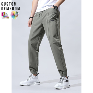 Pantalon en coton pour homme, léger, taille élastique, coupe droite décontractée, respirant, confortable, usage quotidien, logo personnalisé OEM ODM - Product Image 6