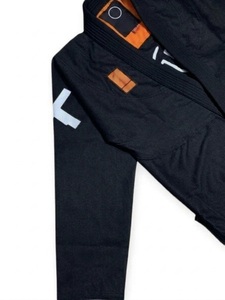 Kimono de Jiu Jitsu Negro, 100% Algodón, Corte Regular para Adultos, Duradero, Uniforme de Artes Marciales para Hombre, Logotipo en la Manga Izquierda - Product Image 3