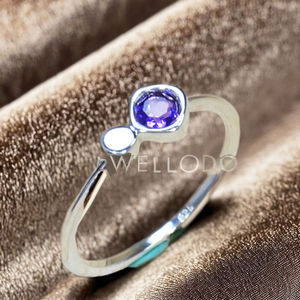 Bague en améthyste naturelle, argent sterling 925, pierres précieuses taillées, prix de gros, bagues et bijoux légers - Product Image 1