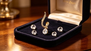 Art Palace - Colgante Solitario de Cristal con Corte de Pera Chapado en Oro de 22k para Mujer, Lujoso para Uso Diario - Product Image 3