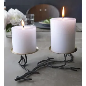 Candelabro Metálico Hecho a Mano ZE-3184S de Zahid Exports, Diseño de Rama Irregular, Acabado Negro Mate con Baño de Oro, Decoración para el Hogar, Uso en Mesa - Product Image 2