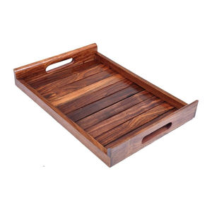 Bandeja de Servir Decorativa de Madera de Diseño Clásico Moderno de Lujo, con Asas, Forma Rectangular, Ligera, para Bodas, Hogar, Cenas y Fiestas - Product Image 5