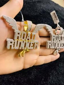 Collier Pendentif Personnalisé en Moissanite Scintillante, Diamant Brillant, Or Massif, Style Hip Hop, Breloque Moissanite Solide, Pendentifs et Breloques Tendance - Product Image 2