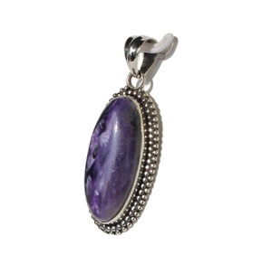 Venta al por mayor Comprar Trending Natural Charoite Cabochon Handcrafted Sterling Silver 925 Colgante Joyería de piedras preciosas de moda - Product Image 5