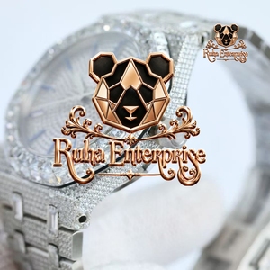 Moissanite <b>Set</b> <b>Watch</b> Full <b>Set</b> Moissanite Wristwatch Crystal Accent Quartz <b>Watch</b> Detailed Steel <b>Watch</b> Custom Moissani. - Product Image 2