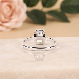 Sterling <b>Silver</b> Bezel Set <b>Emerald</b> Cut Moissanite Solitaire Engagement <b>Ring</b> Wedding Gift Fine Jewelry Direct Factory - Product Image 4