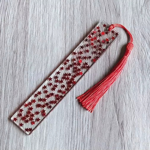 Marque-page en résine best-seller avec paillettes dorées, couleur rouge transparente, nouveaux articles artisanaux pour bibliothèque, bureau, porte-pages de livre - Product Image 1