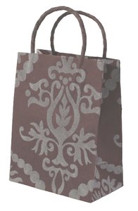 Bolsa de Compras de Algodón Reciclado Hecha a Mano de Alta Calidad con Asa de Cordón de Papel Estampado de Terciopelo y Papel Artístico a Juego - Product Image 3
