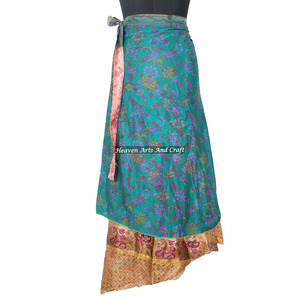 New Indian Printed Silk Sari Magic <b>Wrap</b> <b>Skirts</b> Magic 38" Sarong Pareo Custom Latest Design Women Fashion Wear for Women - Product Image 3