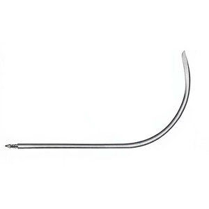 Aiguille de Redon 19,5 cm (7-3/4 pouces) 12 Charr, entièrement courbée, à pointe de couteau, extrémité filetée, instrument chirurgical pour procédures médicales - Product Image 3