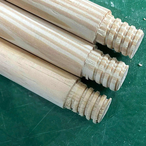 Premium Pine Wood <b>Broom</b> <b>Handle</b> Smooth Surface – Threaded End & Rounded End, Polished Finish, Custom Logo Available - Product Image 1