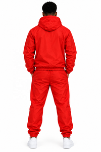 Ensemble de survêtement coupe-vent personnalisé pour homme, 2 pièces, polyester et nylon, fermeture éclair intégrale, vêtements de sport athlétiques, pantalon de jogging, OEM ODM - Product Image 6