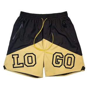 Shorts décontractés pour hommes Basic Fitness 100% coton, couleur unie, avec logo frontal, séchage rapide et cordon de serrage 2026 - Product Image 3