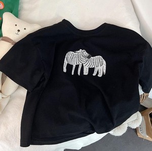 Short-Sleeve Shoulder T-Shirt for Boys Girls <b>Spring</b> Casual Kids Wear Cute Loose Solid Pattern Knitted 100% Cotton - Product Image 2