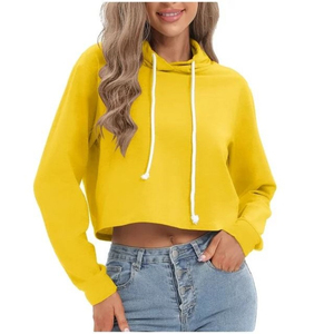 Sudadera Corta de Invierno de Manga Larga de Algodón para Mujer, Ropa Personalizada de Forro Polar Transpirable, Ecológica, Colores Personalizados, Sostenible - Product Image 1
