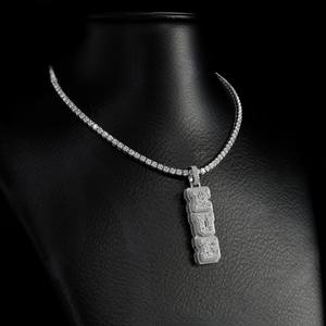 จี้เพชรฮิปฮอปแบบกำหนดเองพร้อมใบรับรอง GRA ตัวอักษรชื่อตามสั่ง เงินแท้ 925 ประดับเพชร VVS เต็มตัว สไตล์แร็ปเปอร์ จี้โมอิสซาไนต์ - Product Image 3