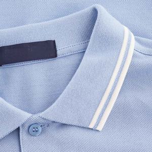 Camisa de Golf Deportiva de Manga Corta para Hombre, Diseño Personalizado con Logotipo, Algodón y Elastano, Antiarrugas, con Botones, Patrón Sólido, Informal - Product Image 3