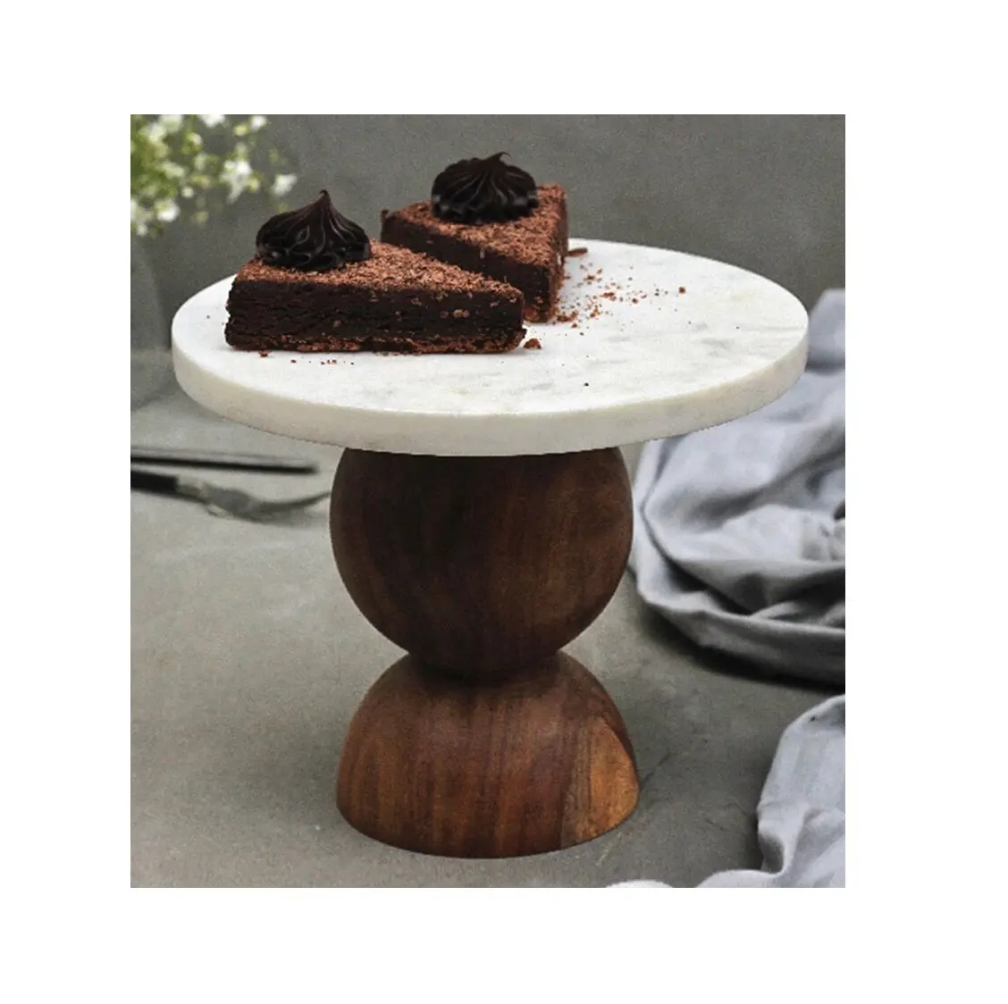 Holz und Marmor Neuestes Design Royal Cakes Stand Hersteller Großhändler Cake Cake Stand Home & Decoration
