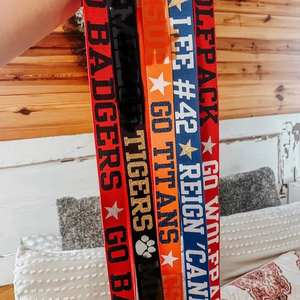 Custom College Game Day Purse Strap: <b>Glitter</b> Vinyl Stadium <b>Bag</b> Strap - Product Image 1