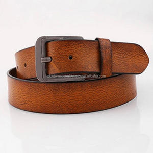 SIGH-cinturón informal de cuero con aspecto texturizado para hombre, hebilla de latón niquelado sin óxido, personalizado - Product Image 1