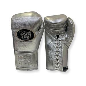 Guantes de Boxeo de Cuero No Boxing No Life, Negros y Dorados Metálicos, con Cordones, Equipo Profesional para Combate, Guantes de Boxeo Línea Campeonato México - Product Image 5