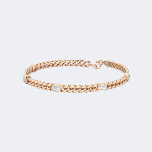 Bracelet station en or plaqué avec diamants ronds brillants de 1,50 carat, sertis clos, certifié IGI – Cadeau de luxe pour fêtes et fiançailles - Product Image 3